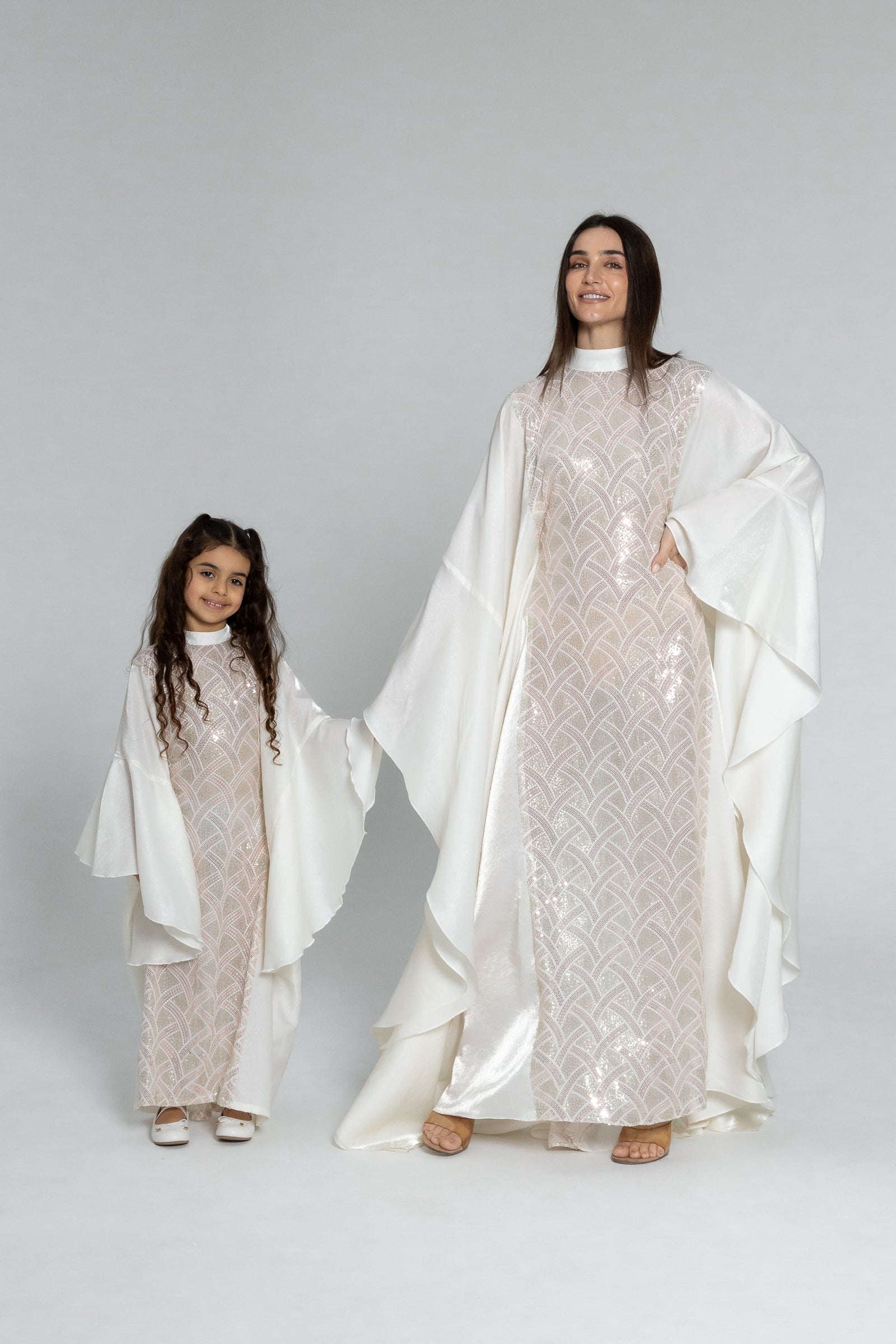 Kids White Embellished Kaftan