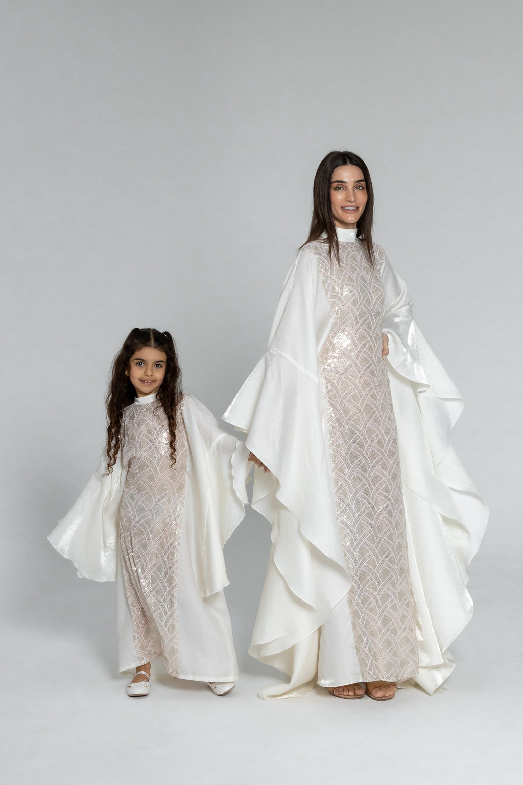 Kids White Embellished Kaftan