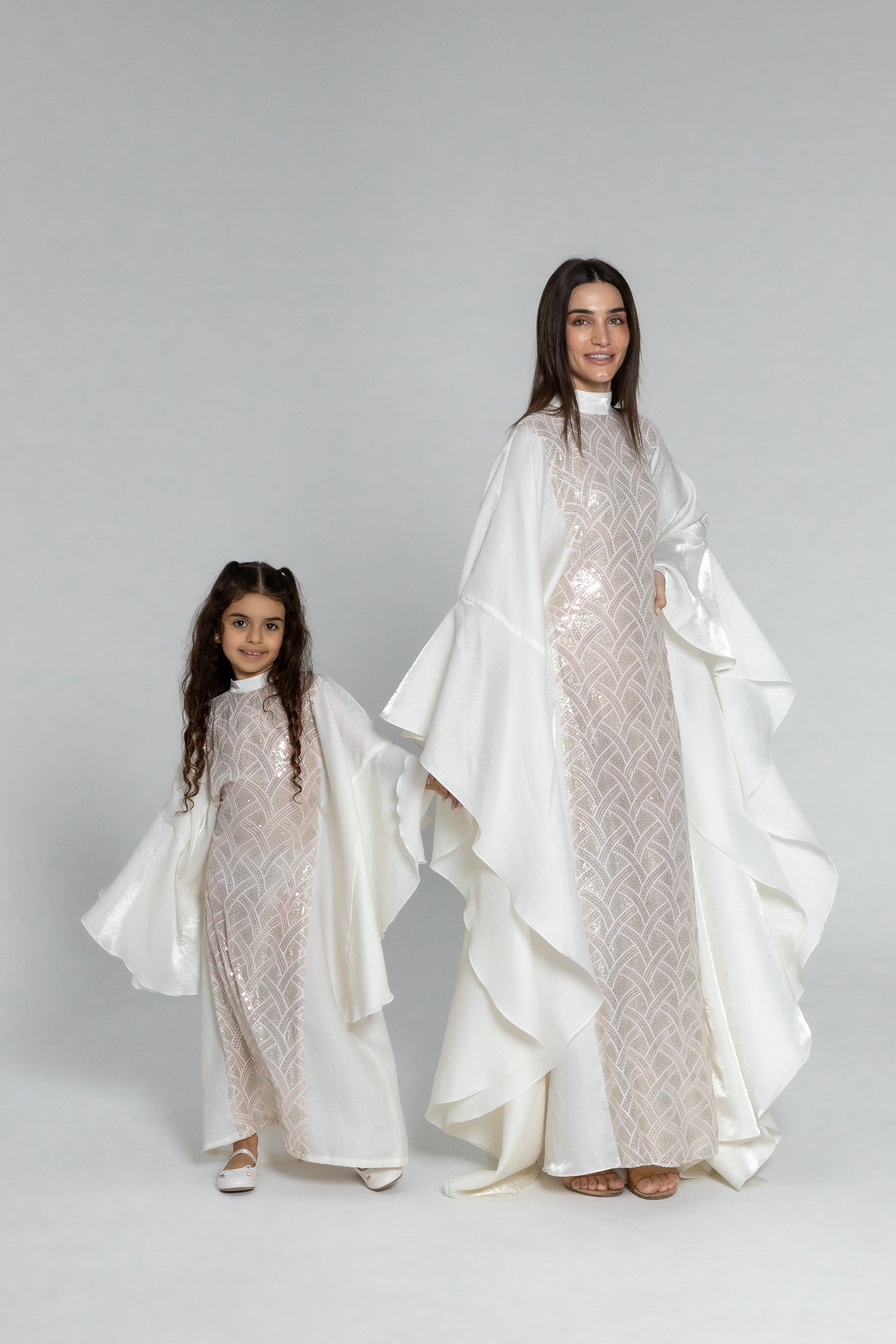 Kids White Embellished Kaftan