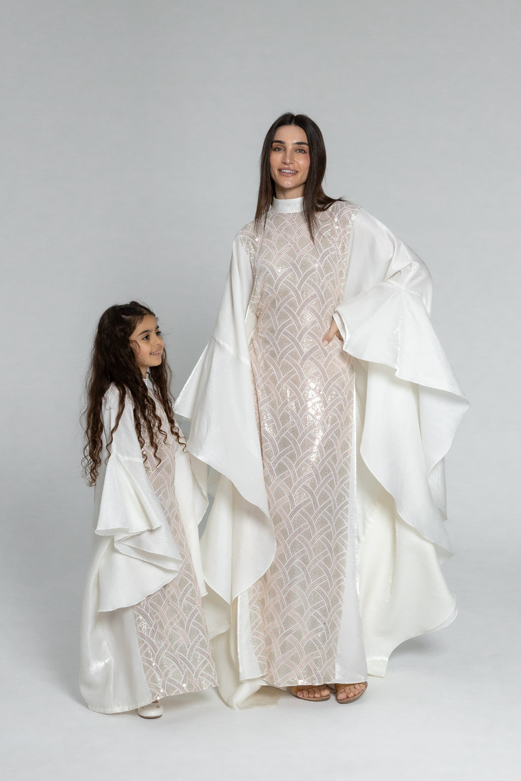 Kids White Embellished Kaftan
