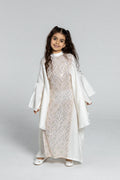 Kids White Embellished Kaftan