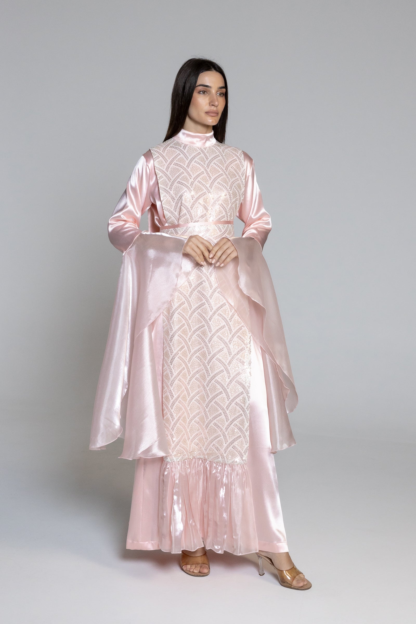 Pink Embellished Kaftan
