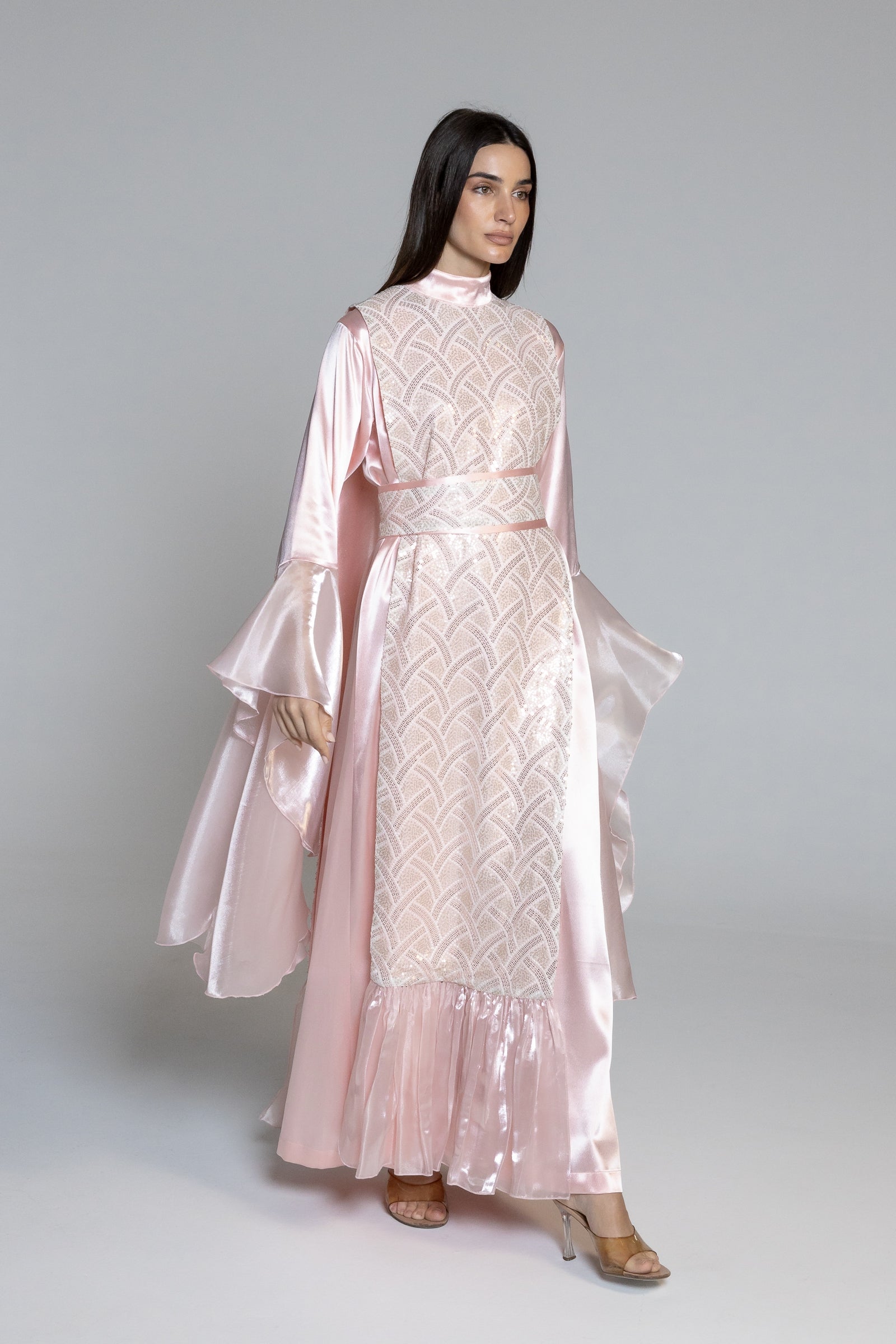 Pink Embellished Kaftan