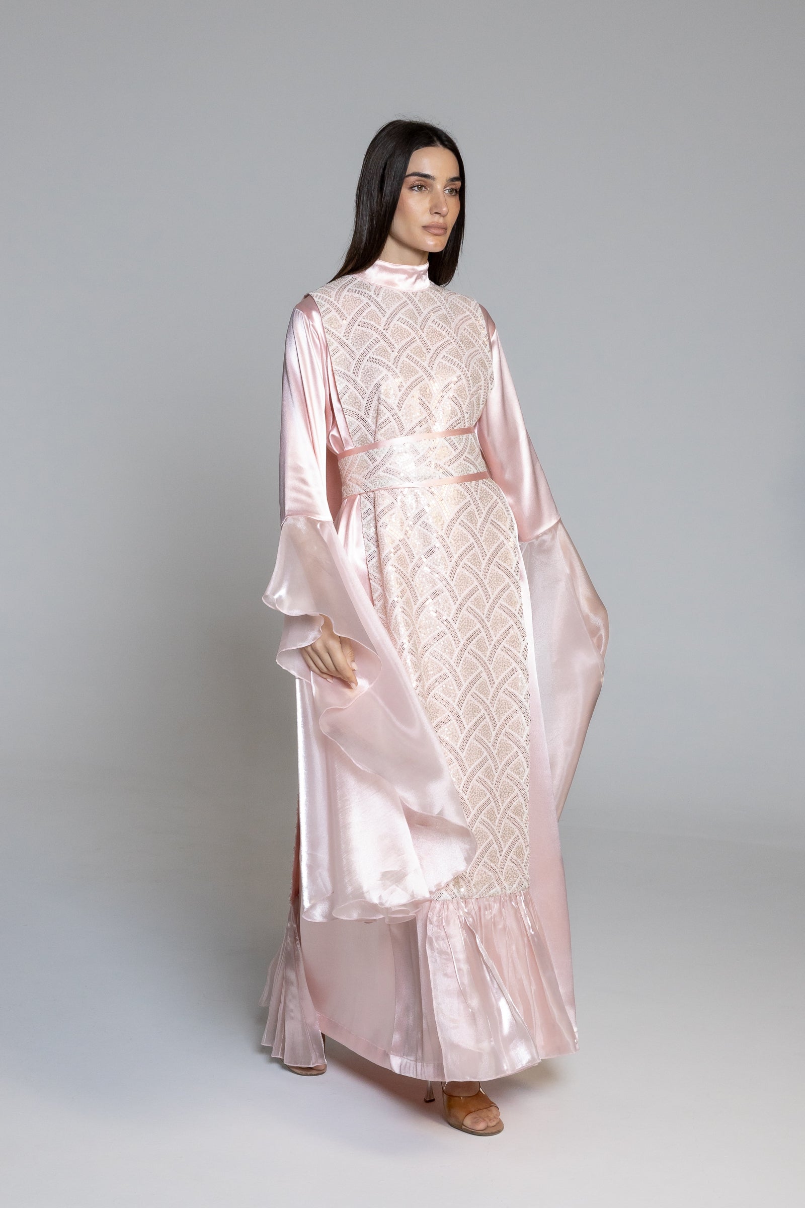 Pink Embellished Kaftan