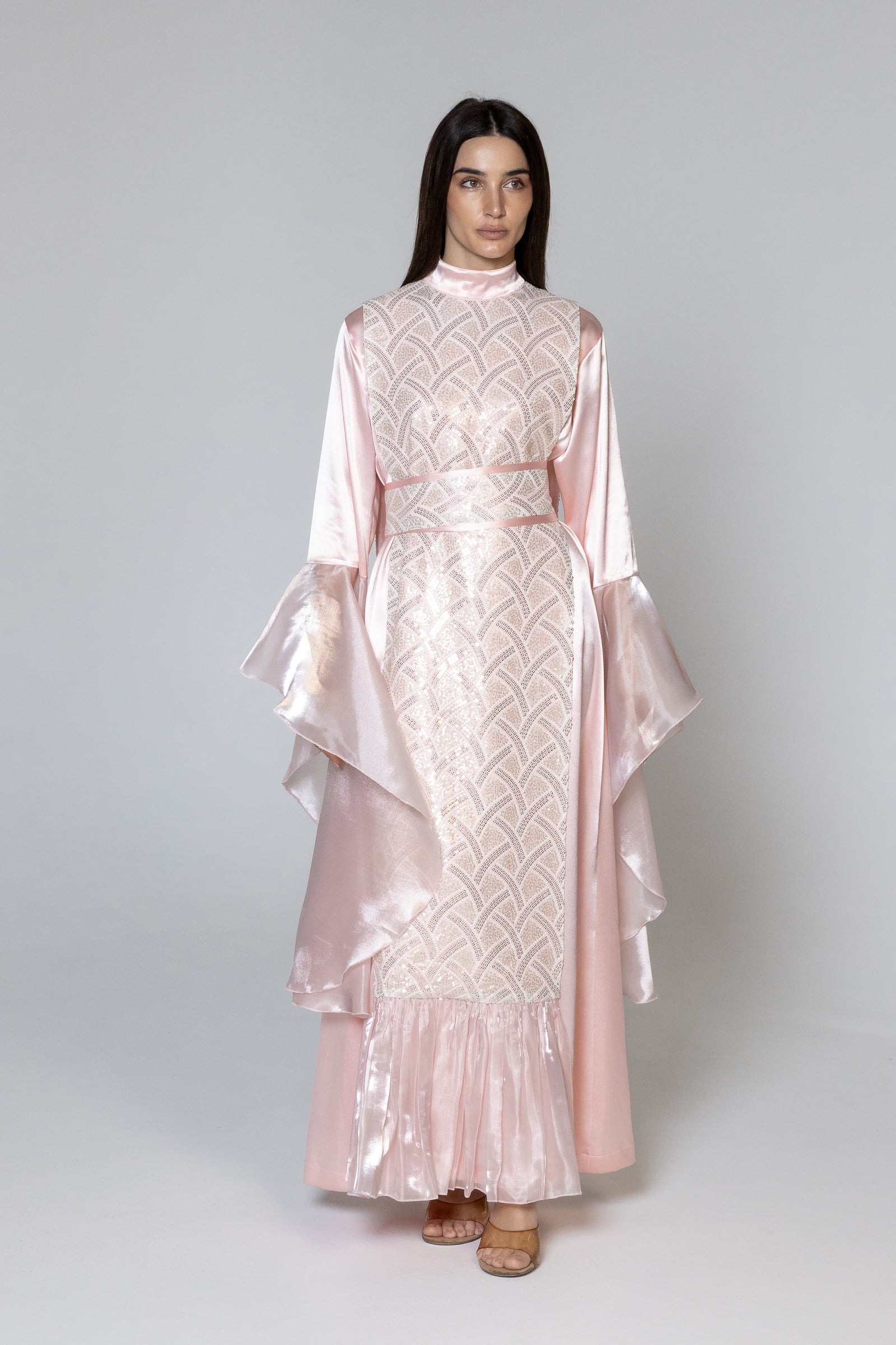 Pink Embellished Kaftan