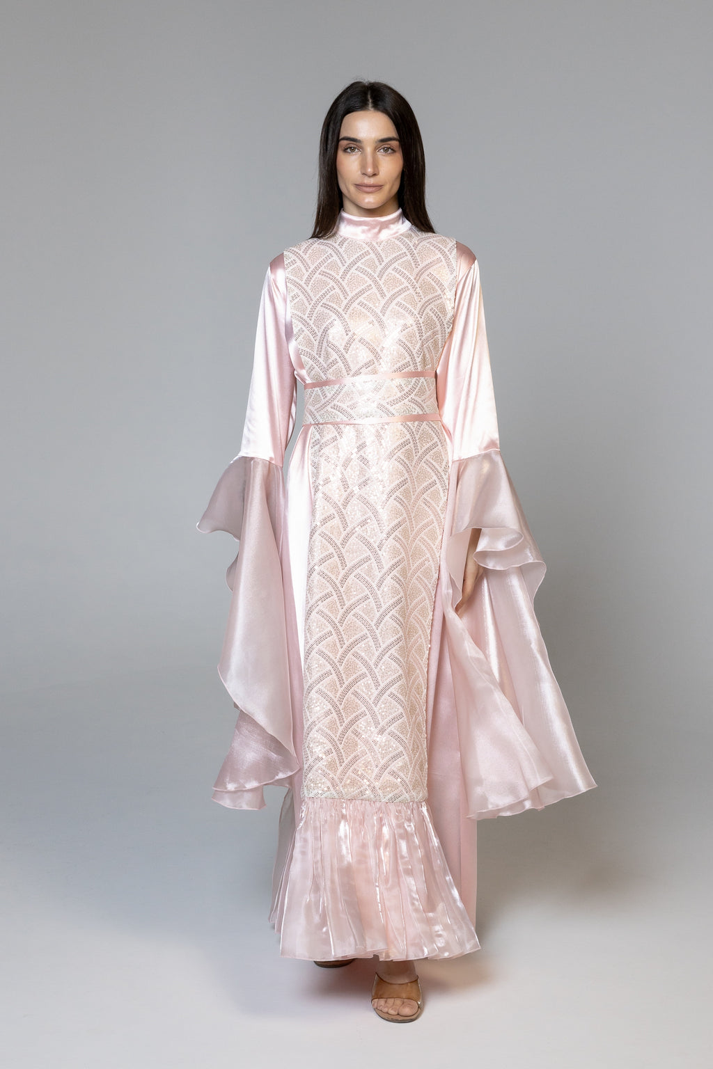 Pink Embellished Kaftan