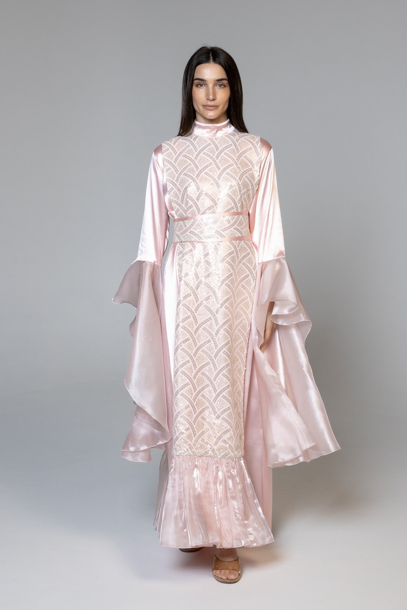 Pink Embellished Kaftan