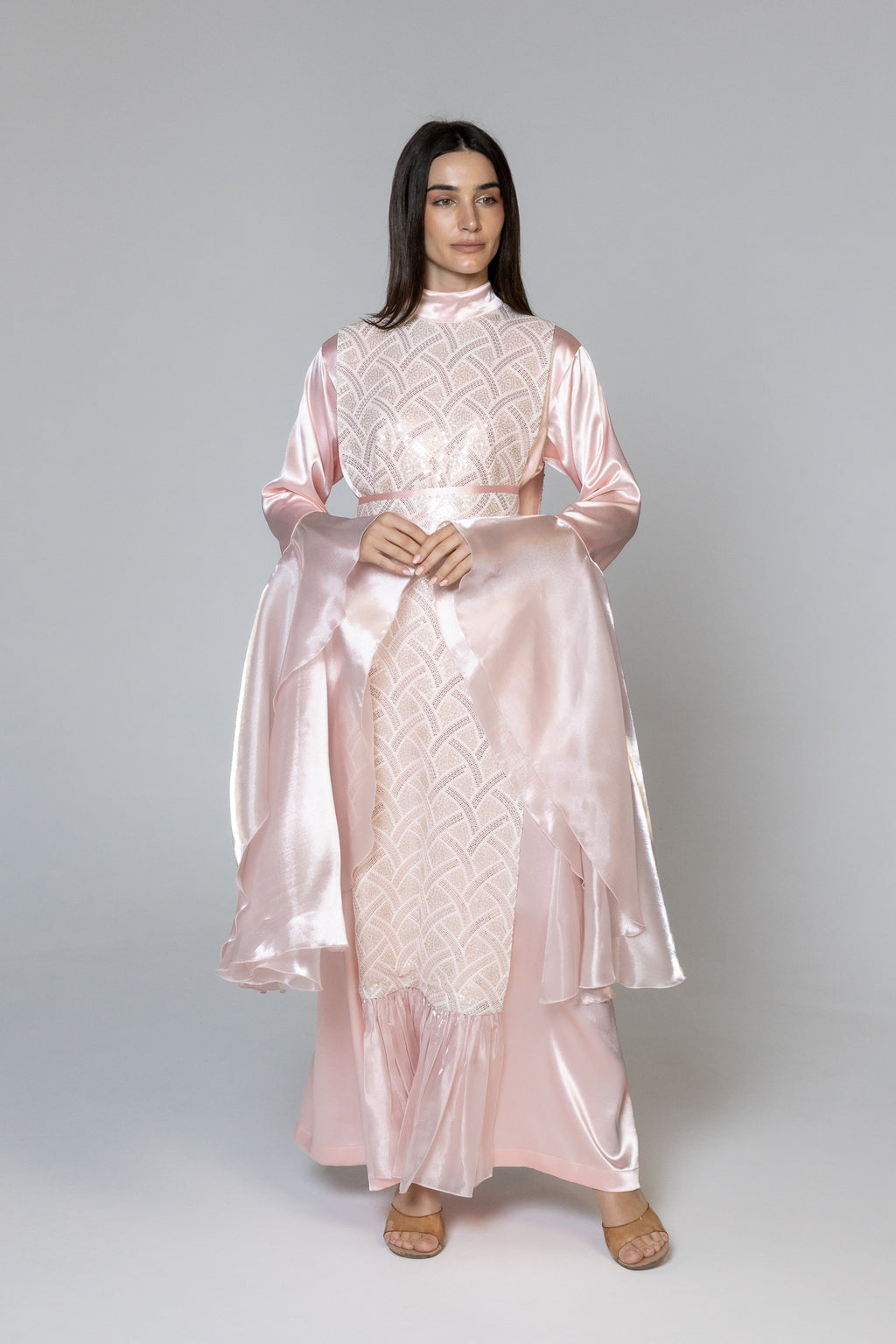 Pink Embellished Kaftan