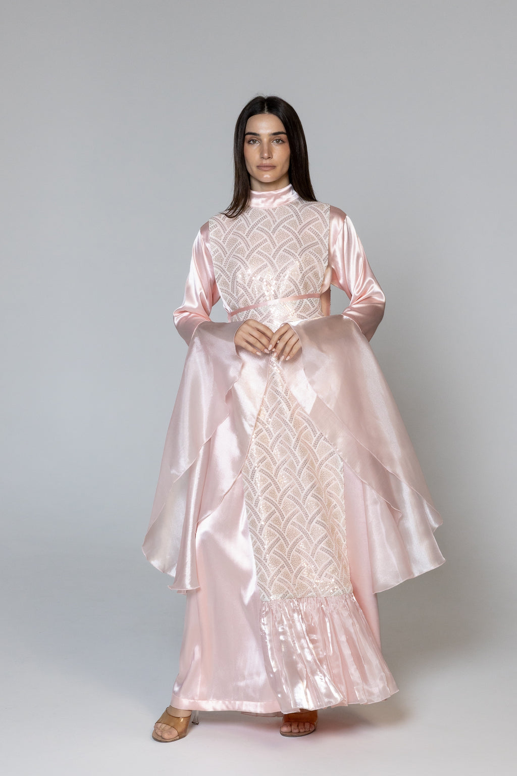 Pink Embellished Kaftan