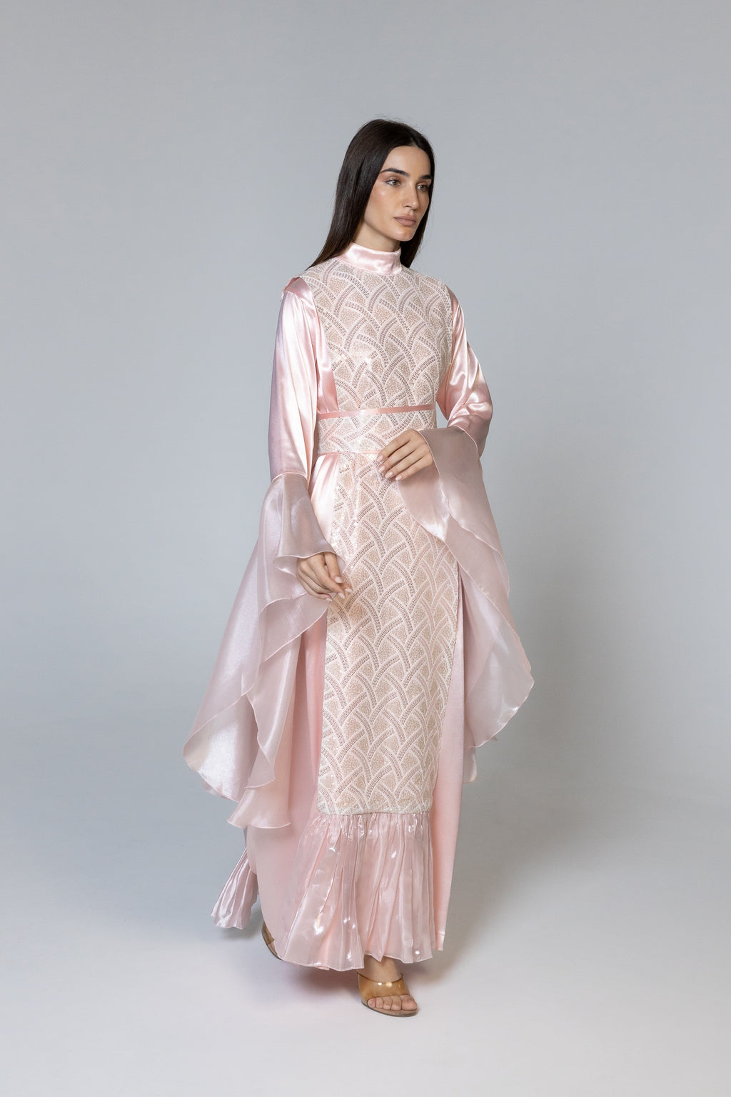 Pink Embellished Kaftan