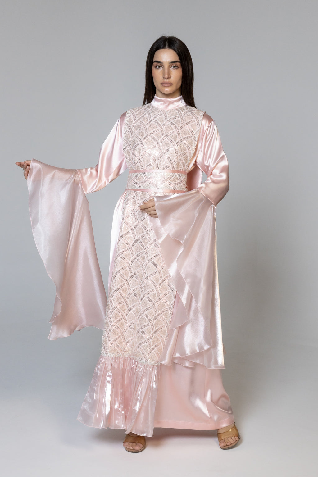 Pink Embellished Kaftan