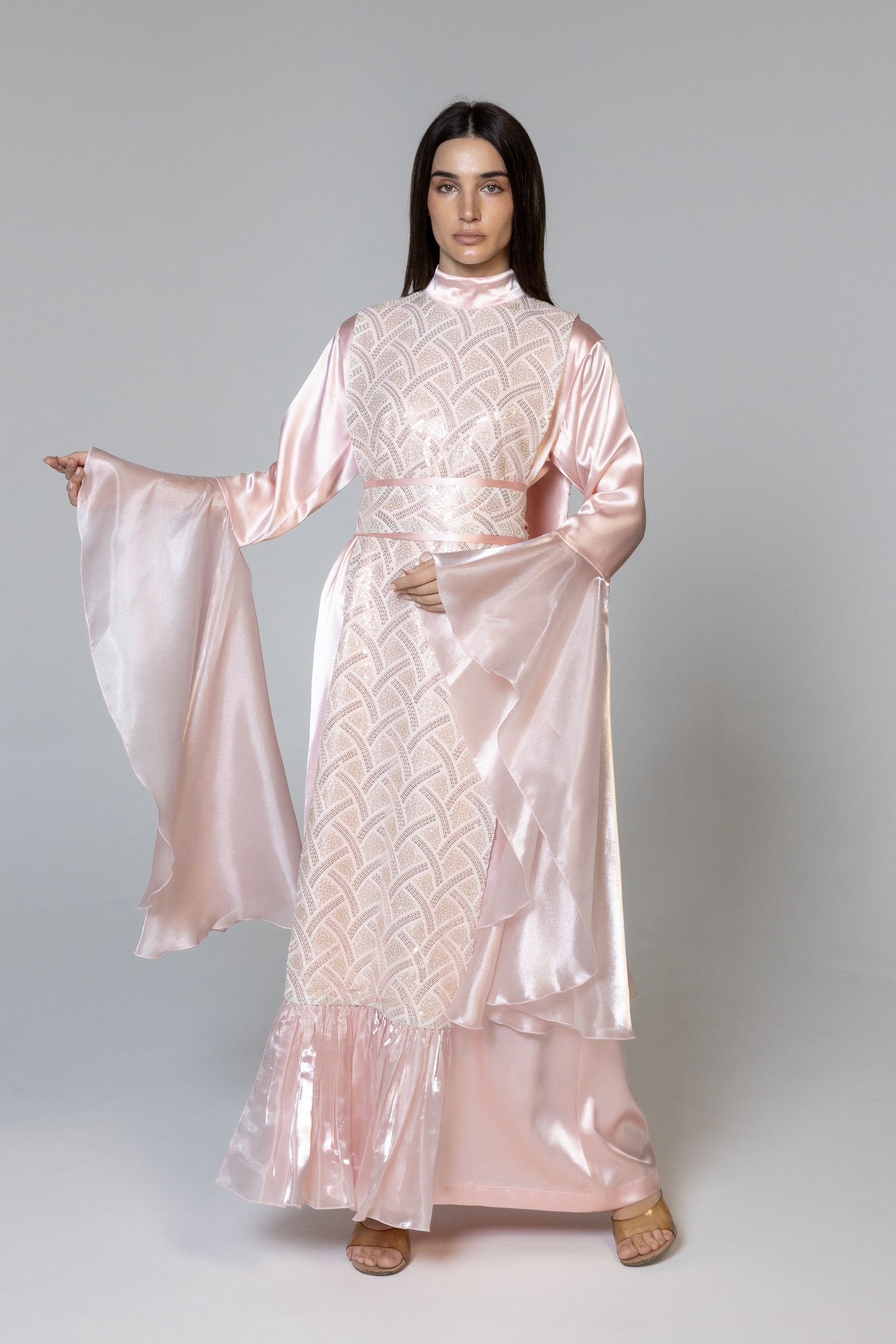 Pink Embellished Kaftan