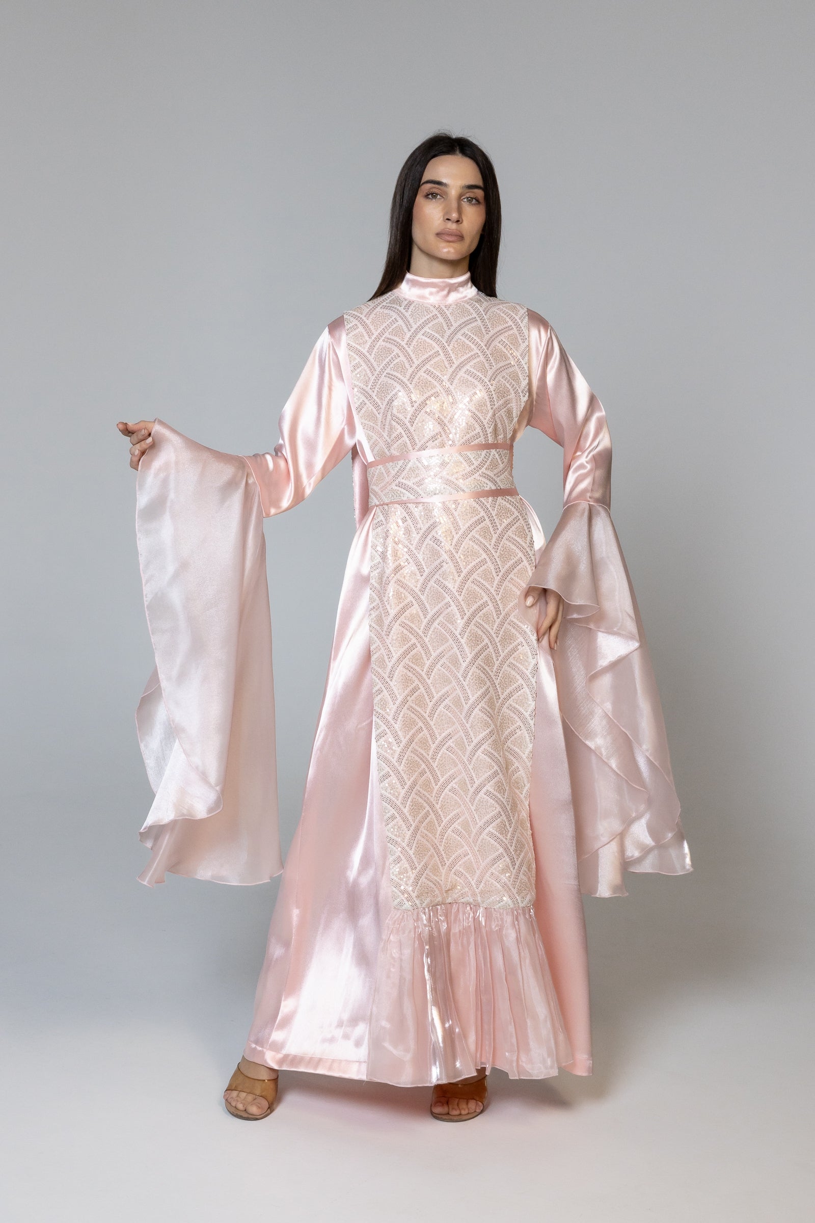Pink Embellished Kaftan