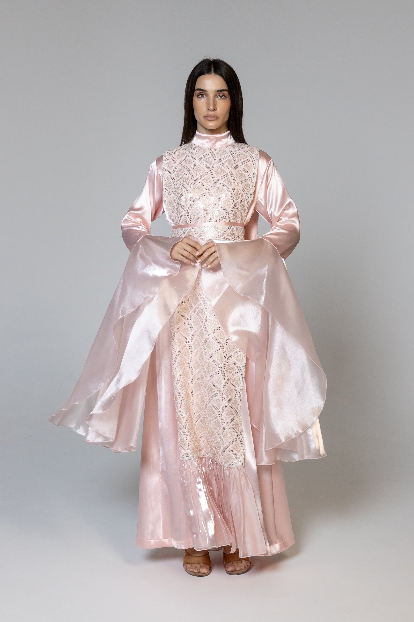 Pink Embellished Kaftan