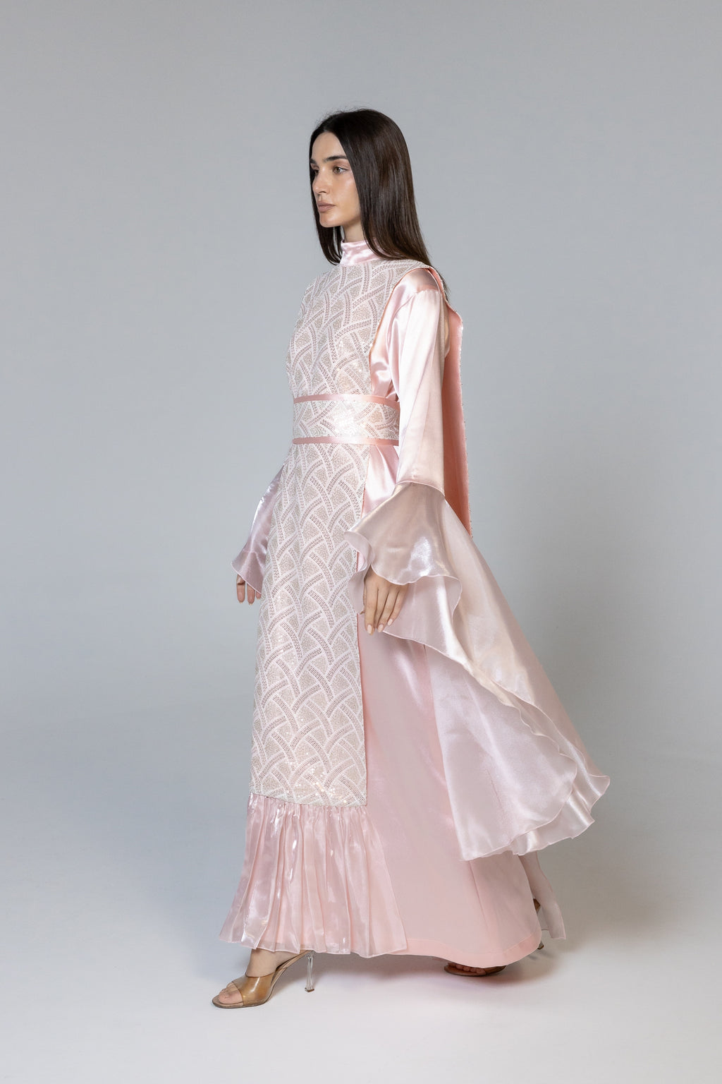 Pink Embellished Kaftan