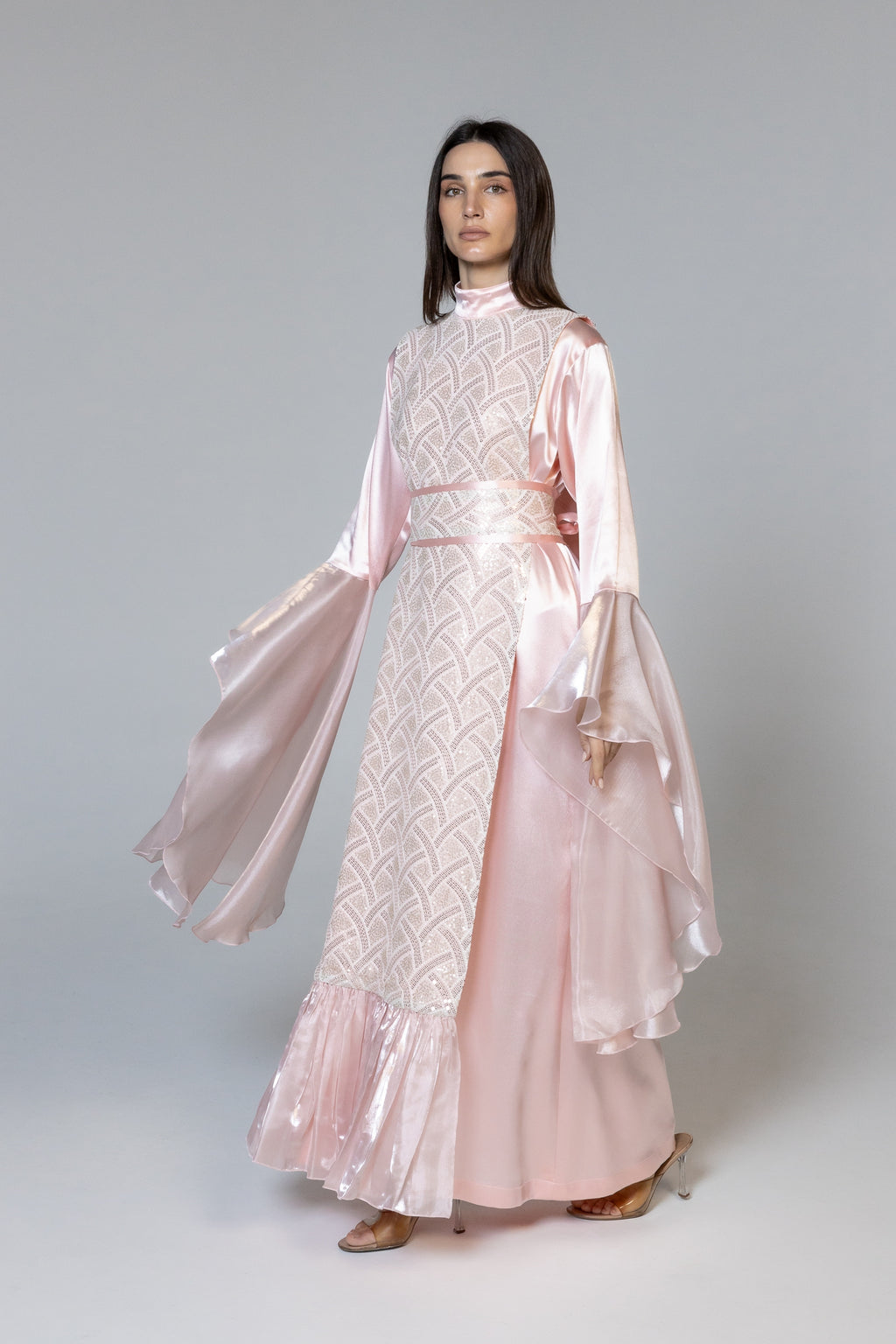 Pink Embellished Kaftan