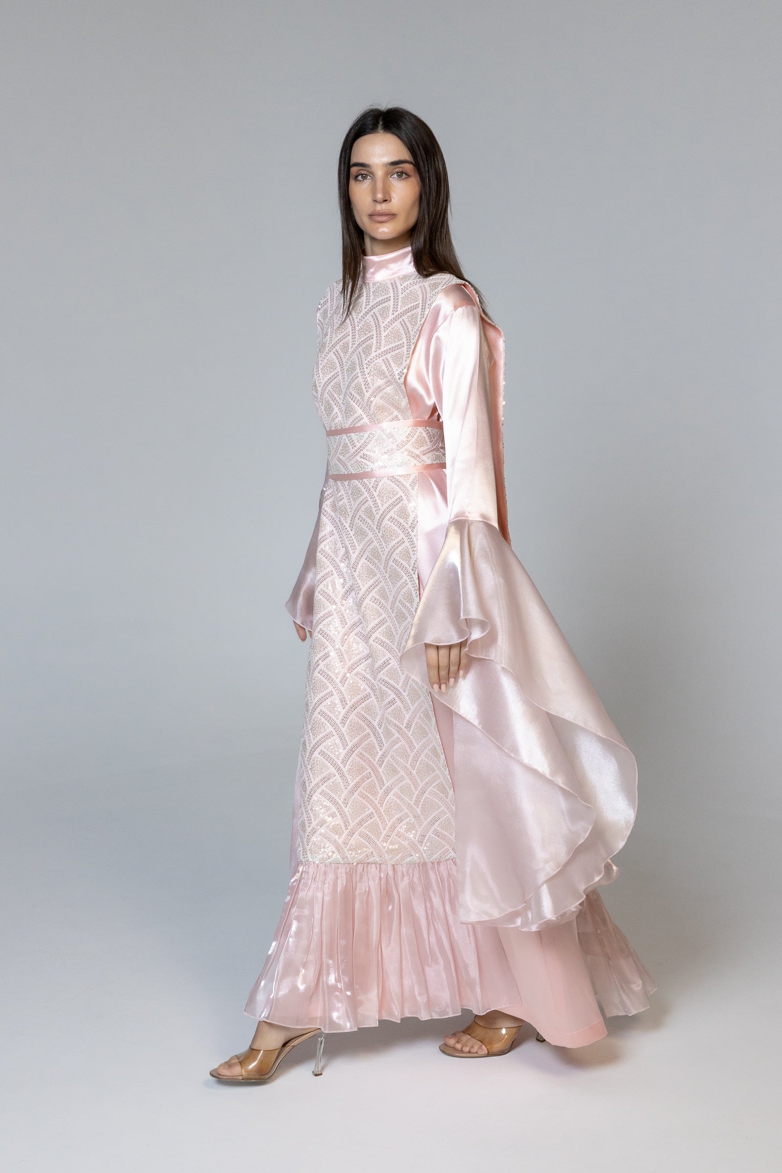 Pink Embellished Kaftan