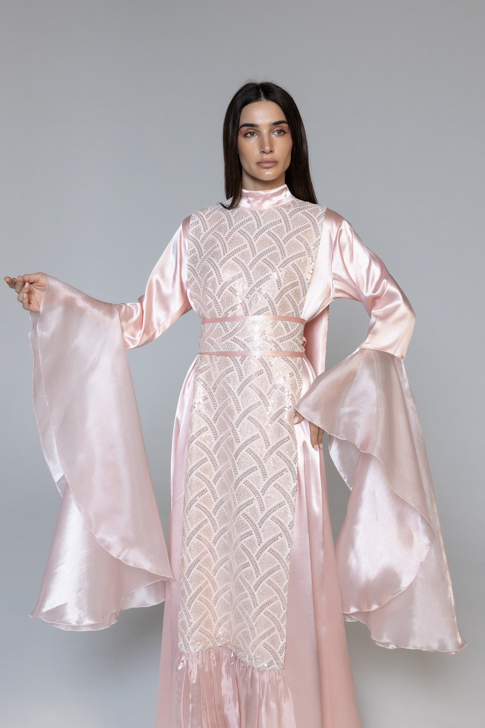 Pink Embellished Kaftan