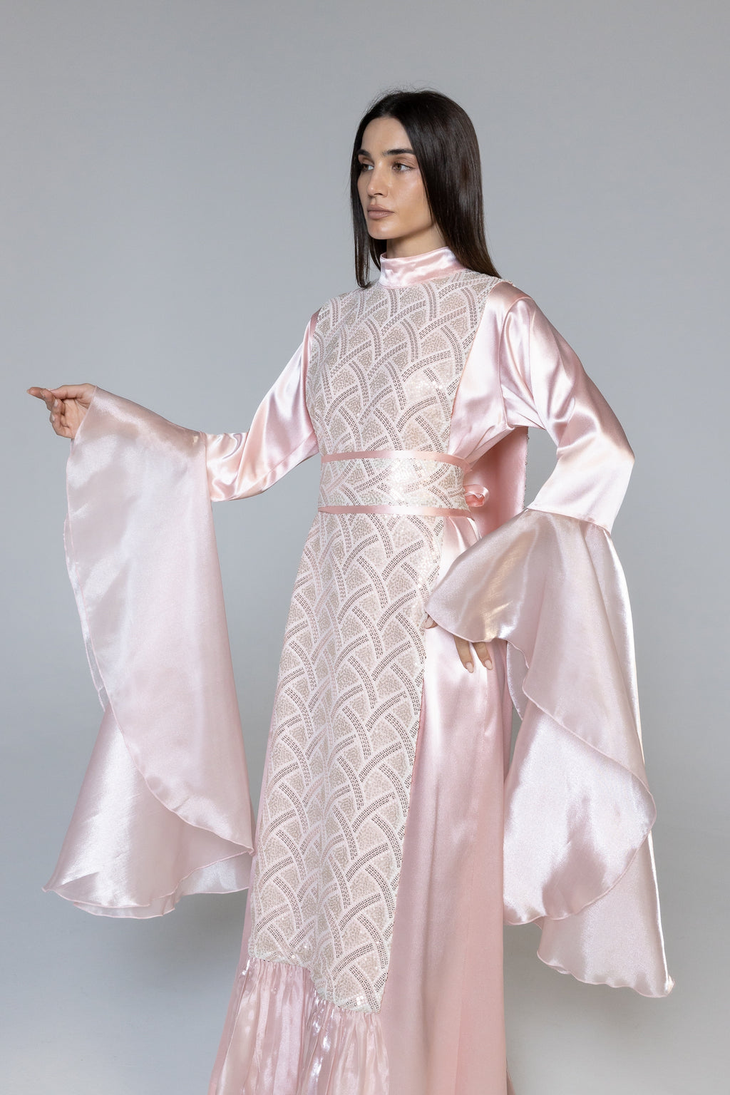 Pink Embellished Kaftan