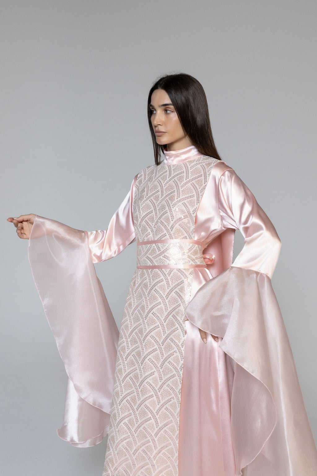 Pink Embellished Kaftan