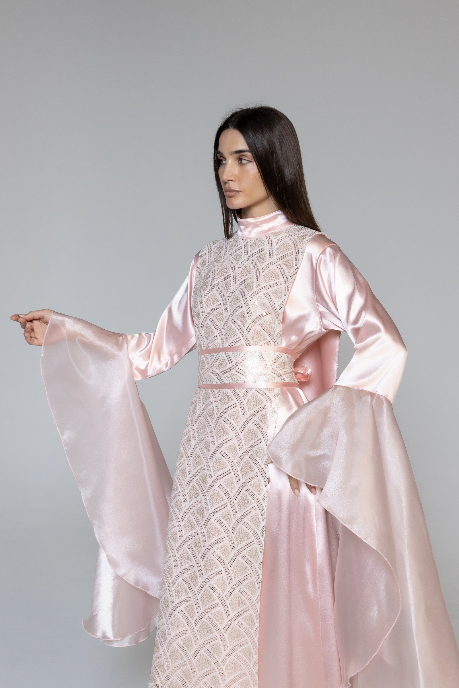 Pink Embellished Kaftan