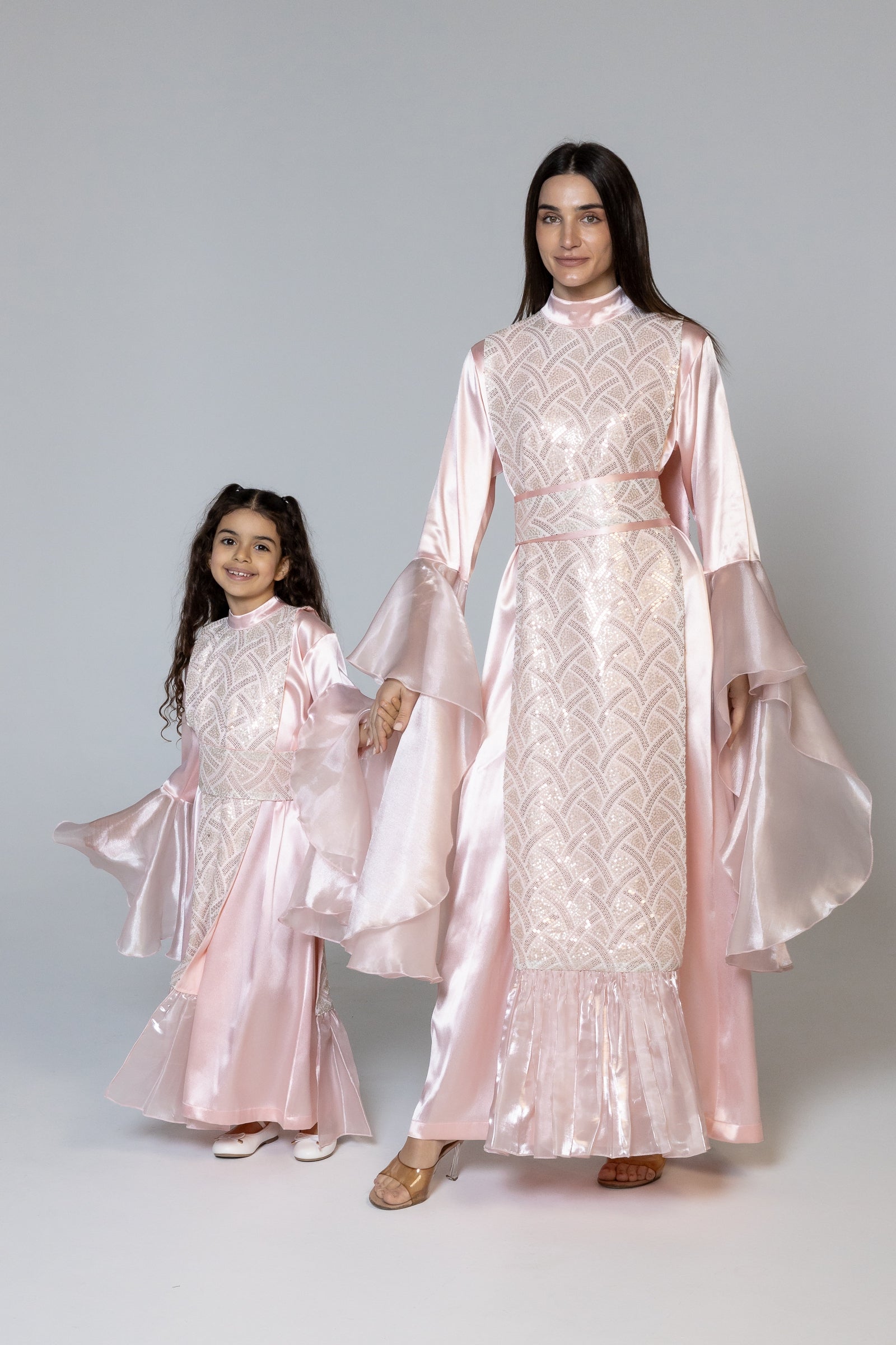 Kids Pink Embellished Kaftan