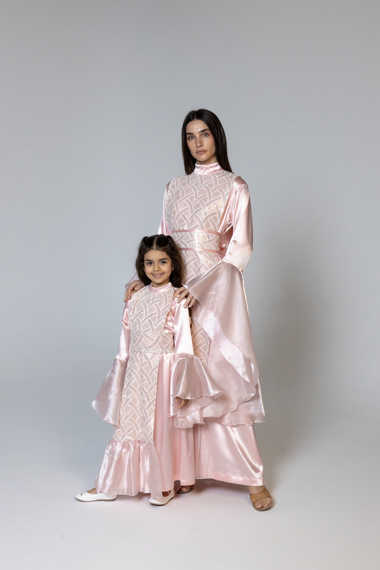 Kids Pink Embellished Kaftan