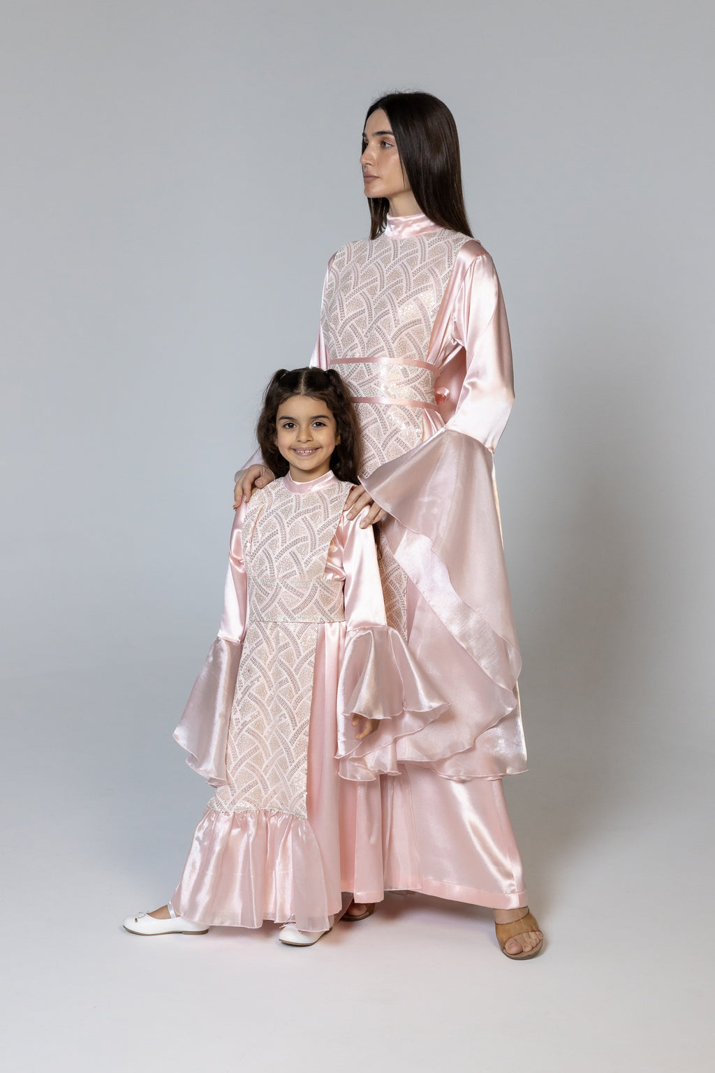 Kids Pink Embellished Kaftan