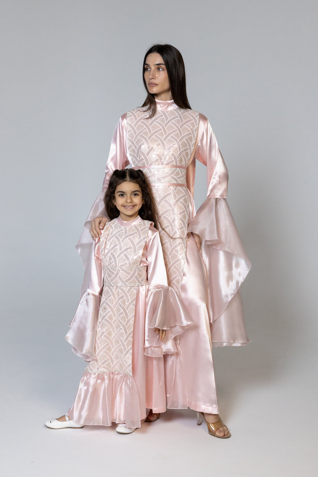 Kids Pink Embellished Kaftan