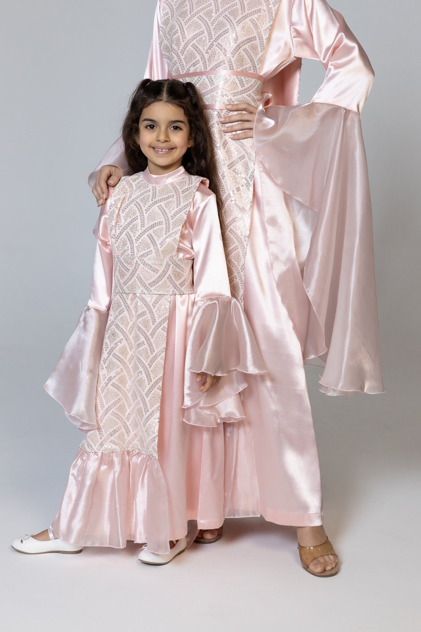 Kids Pink Embellished Kaftan