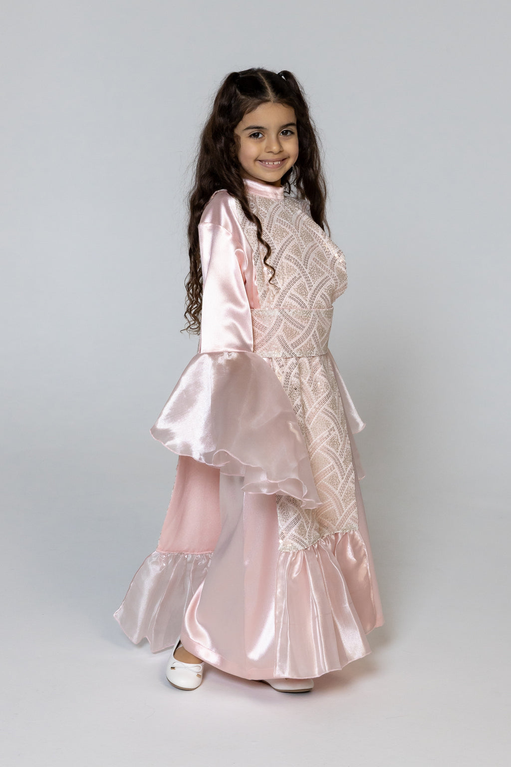 Kids Pink Embellished Kaftan