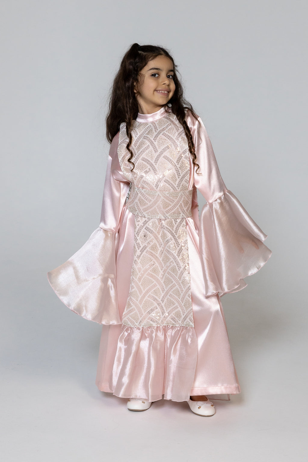 Kids Pink Embellished Kaftan