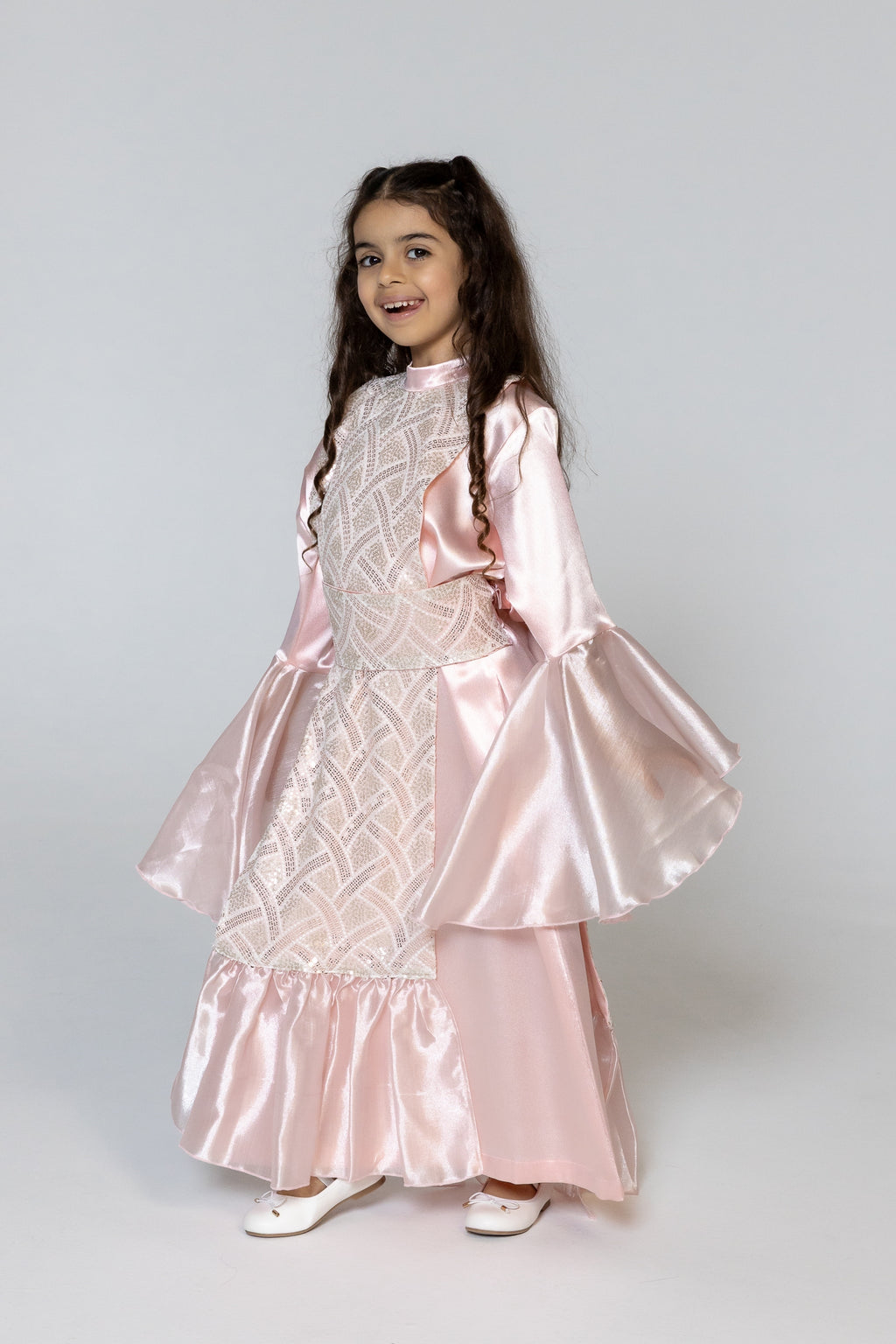 Kids Pink Embellished Kaftan
