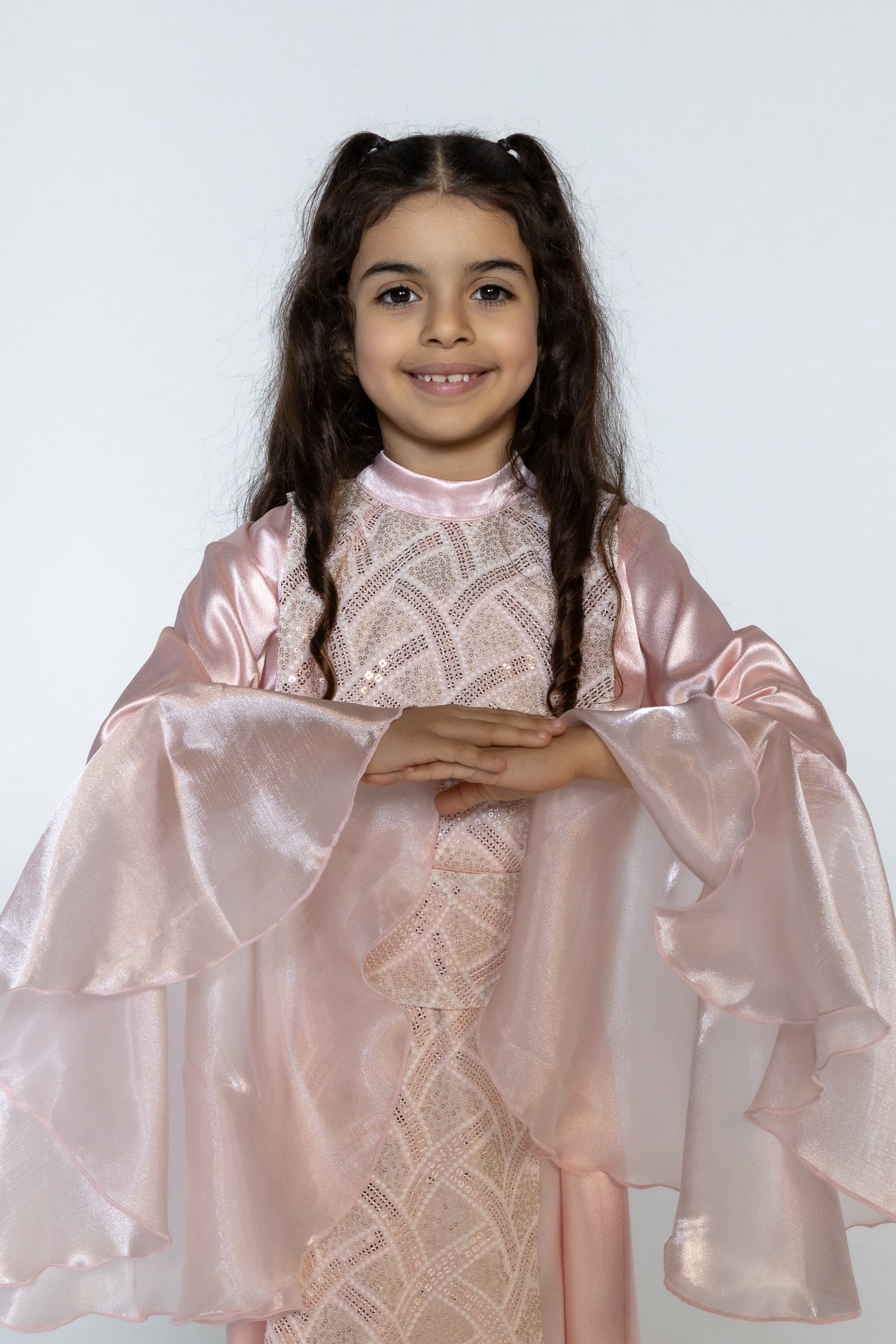 Kids Pink Embellished Kaftan