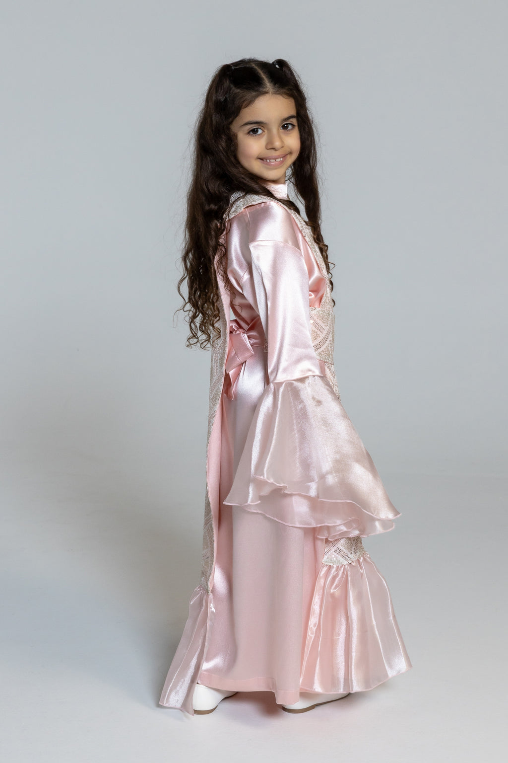 Kids Pink Embellished Kaftan