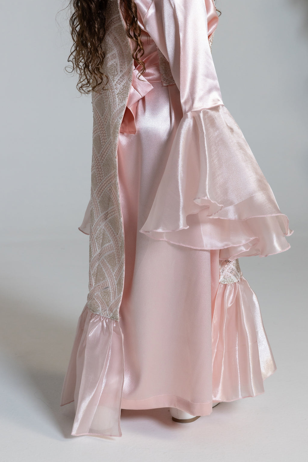 Kids Pink Embellished Kaftan
