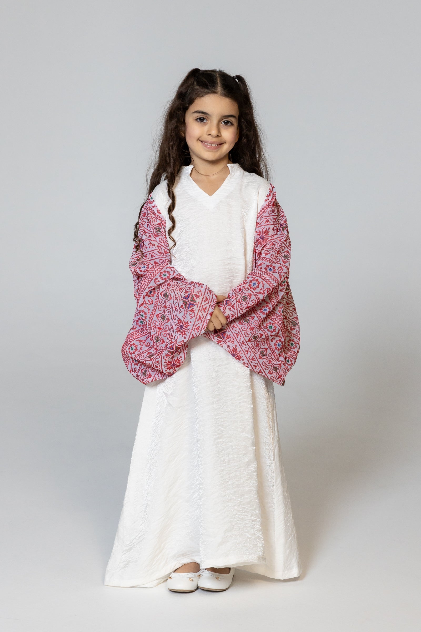 Kids Dress with Embellished Sleeves