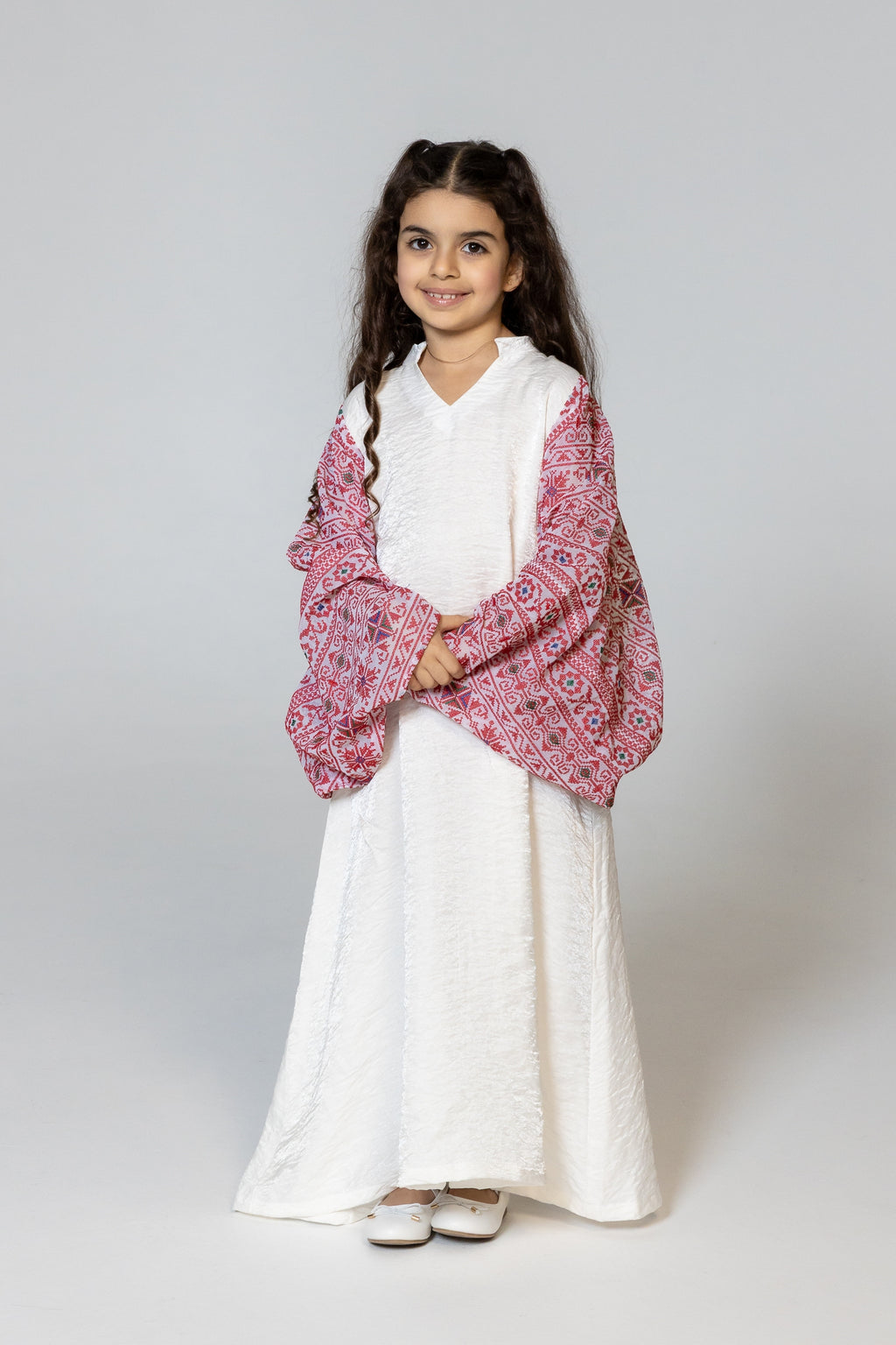Kids Dress with Embellished Sleeves
