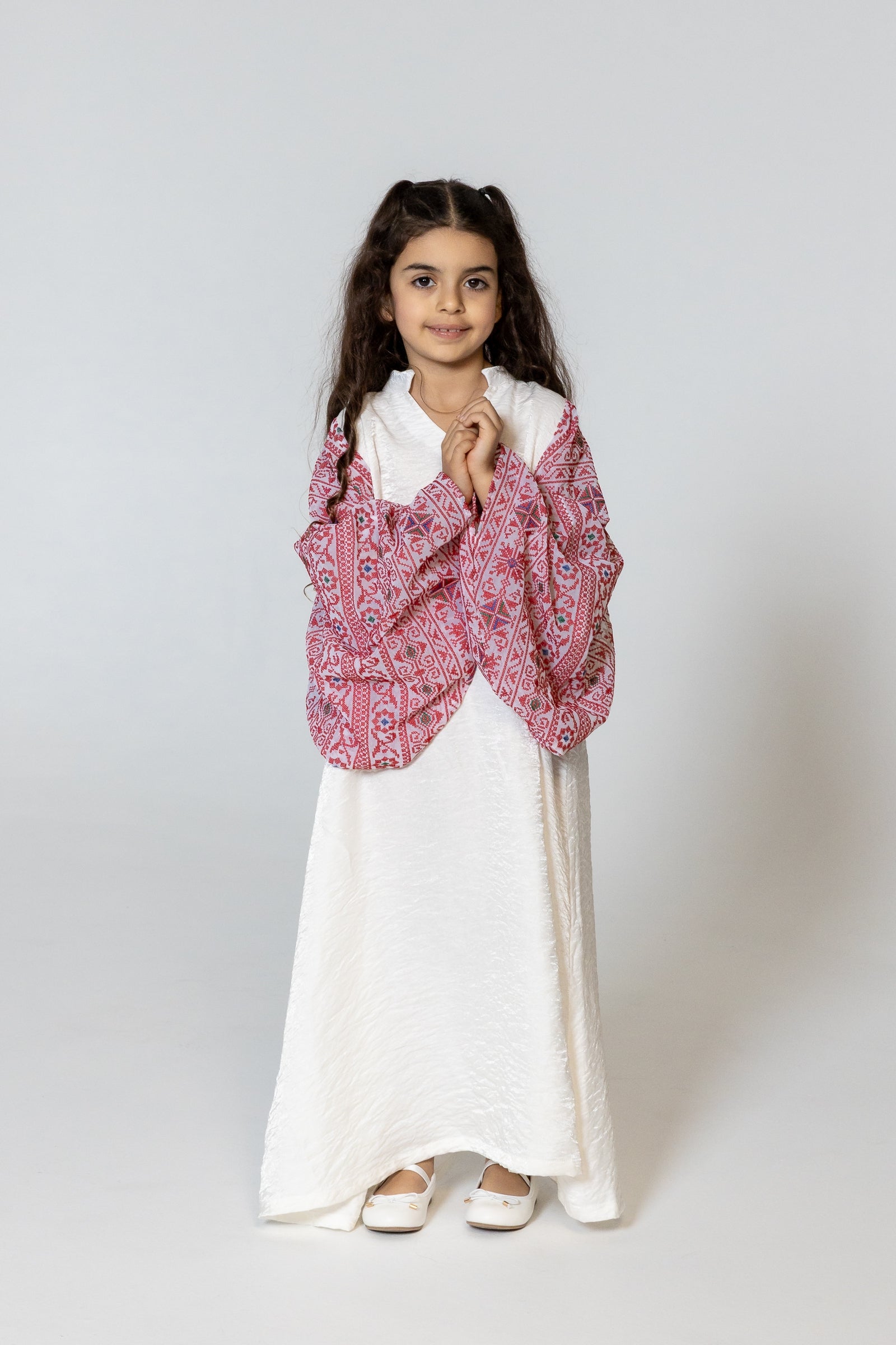 Kids Dress with Embellished Sleeves