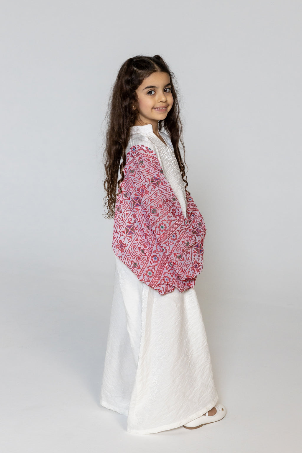Kids Dress with Embellished Sleeves