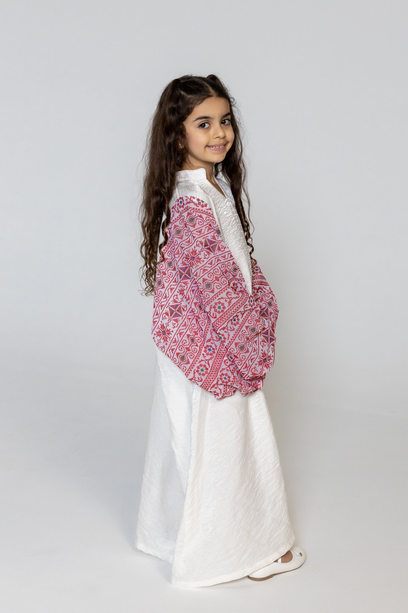 Kids Dress with Embellished Sleeves
