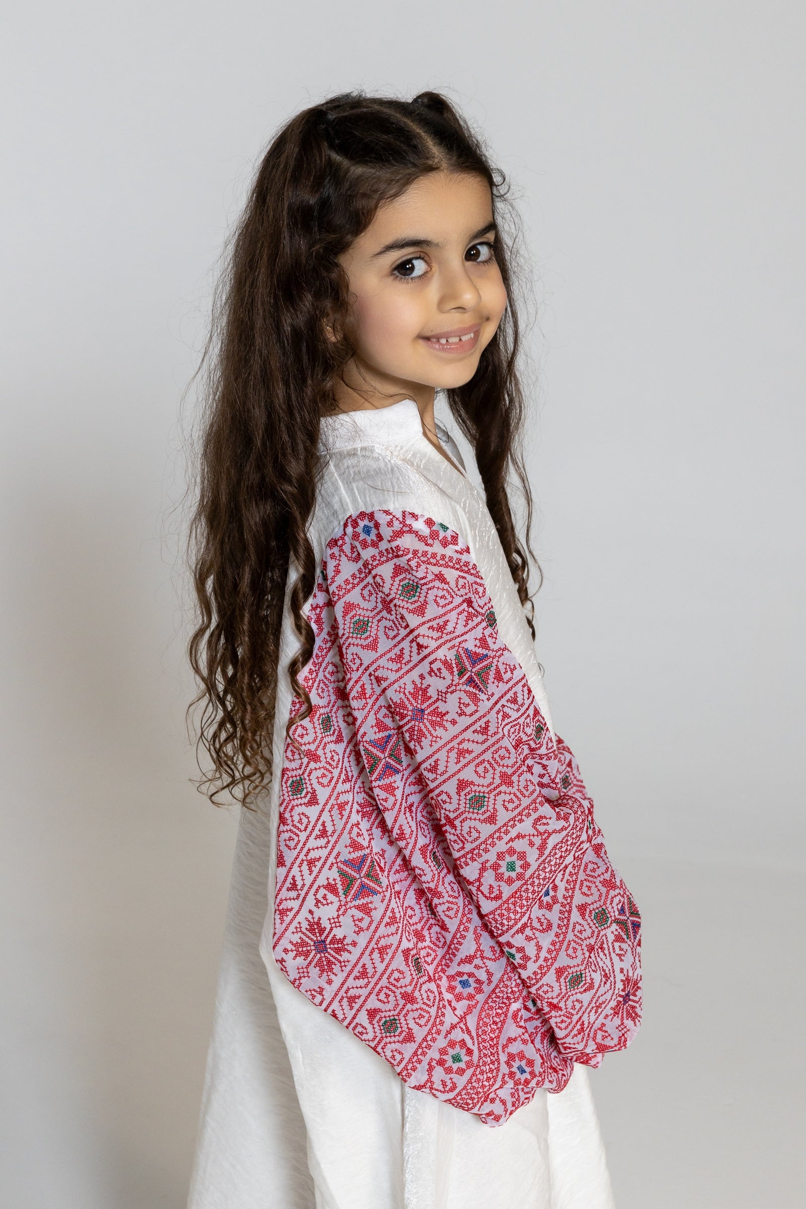 Kids Dress with Embellished Sleeves
