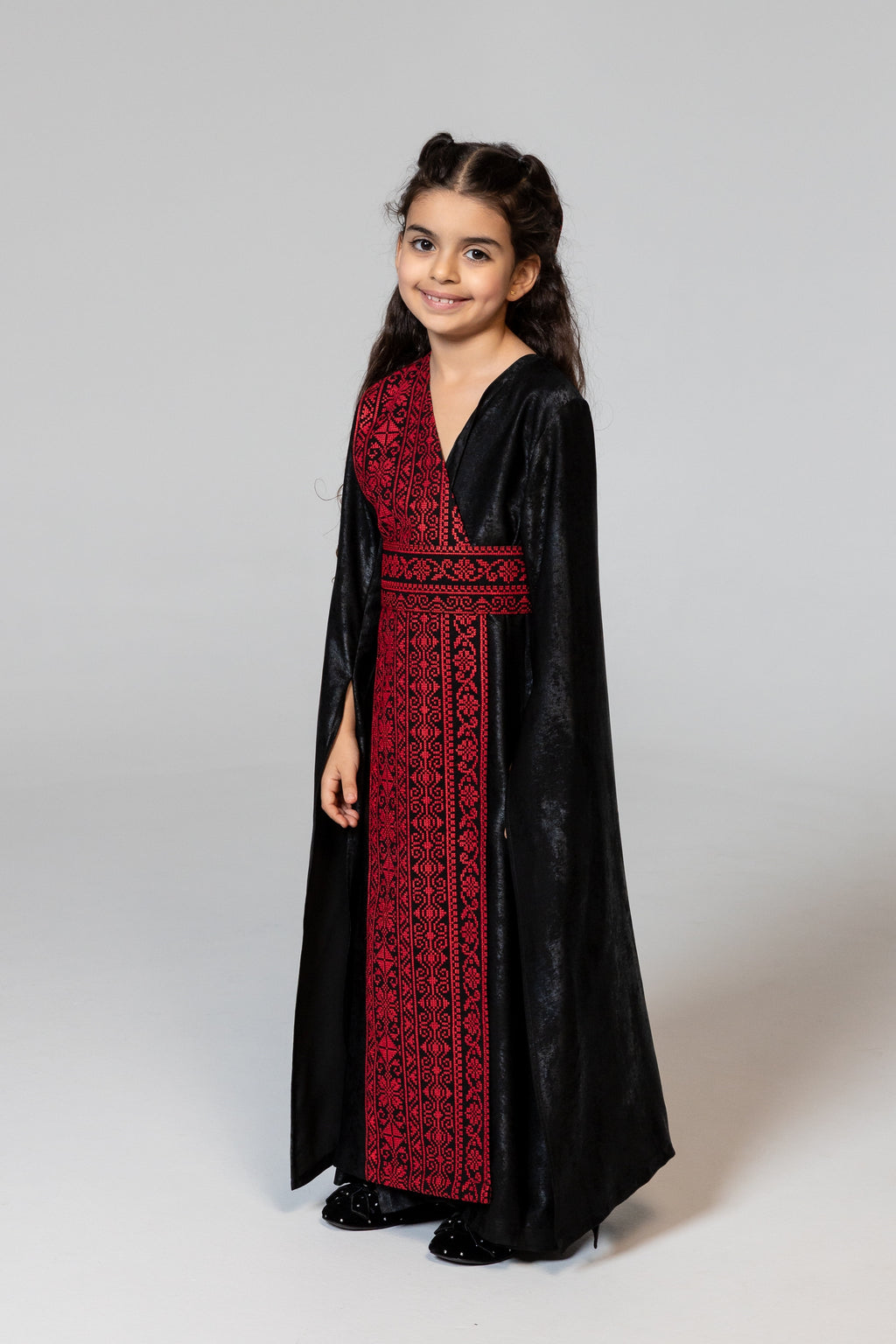 Kids Black Wrap Abaya
