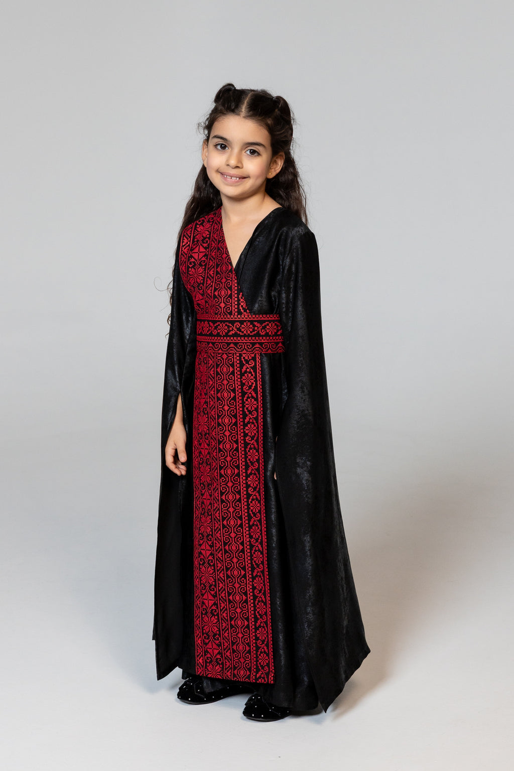 Kids Black Wrap Abaya
