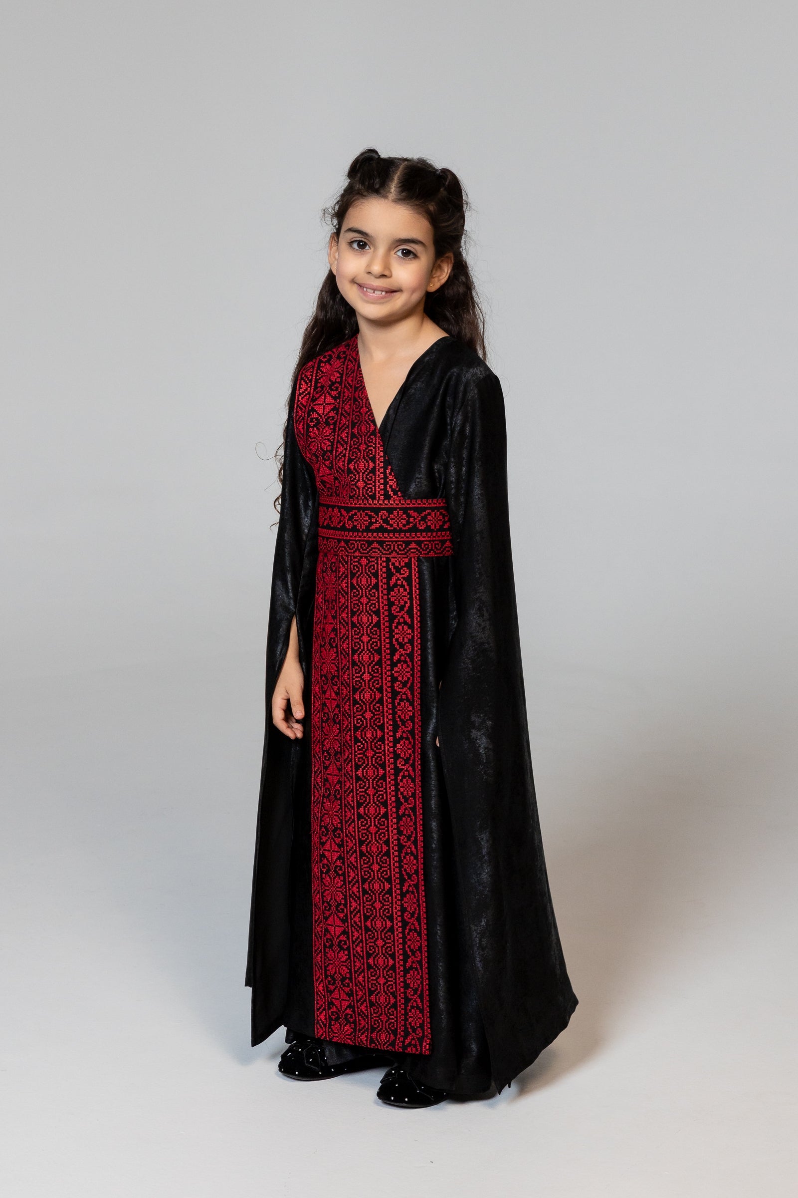 Kids Black Wrap Abaya