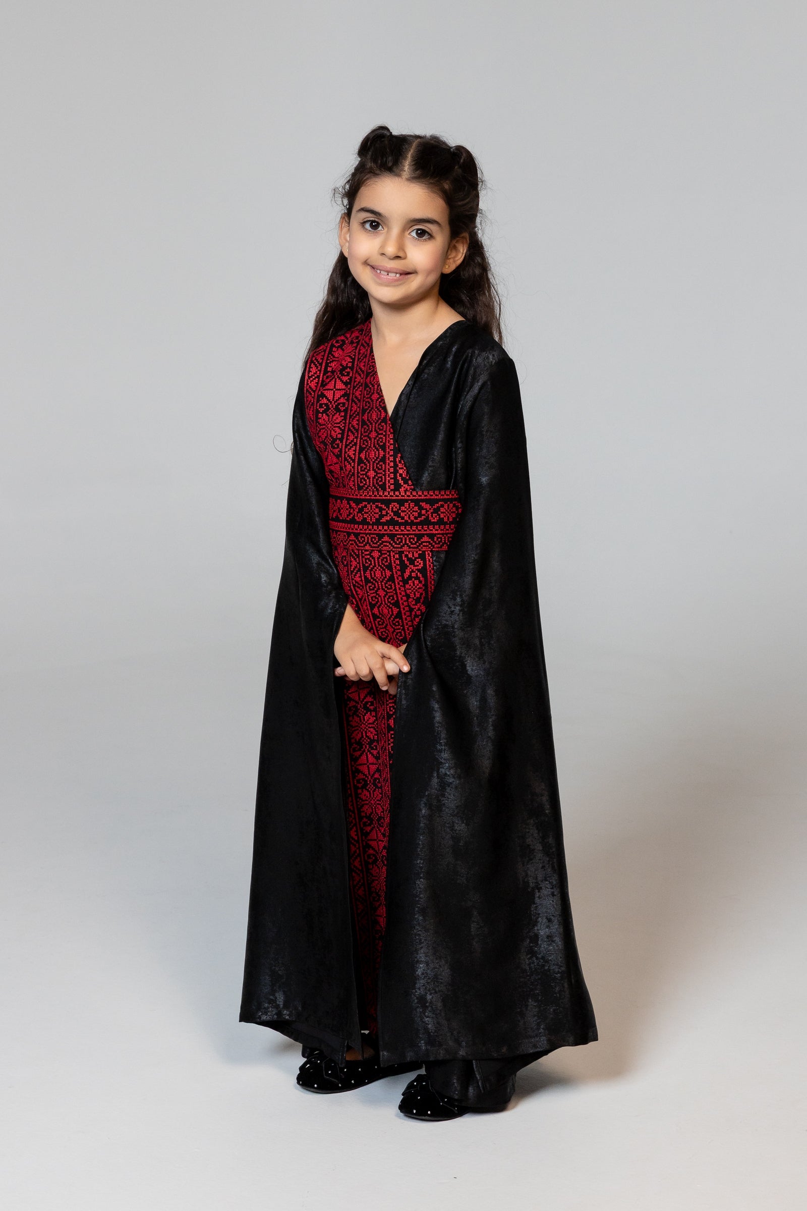 Kids Black Wrap Abaya