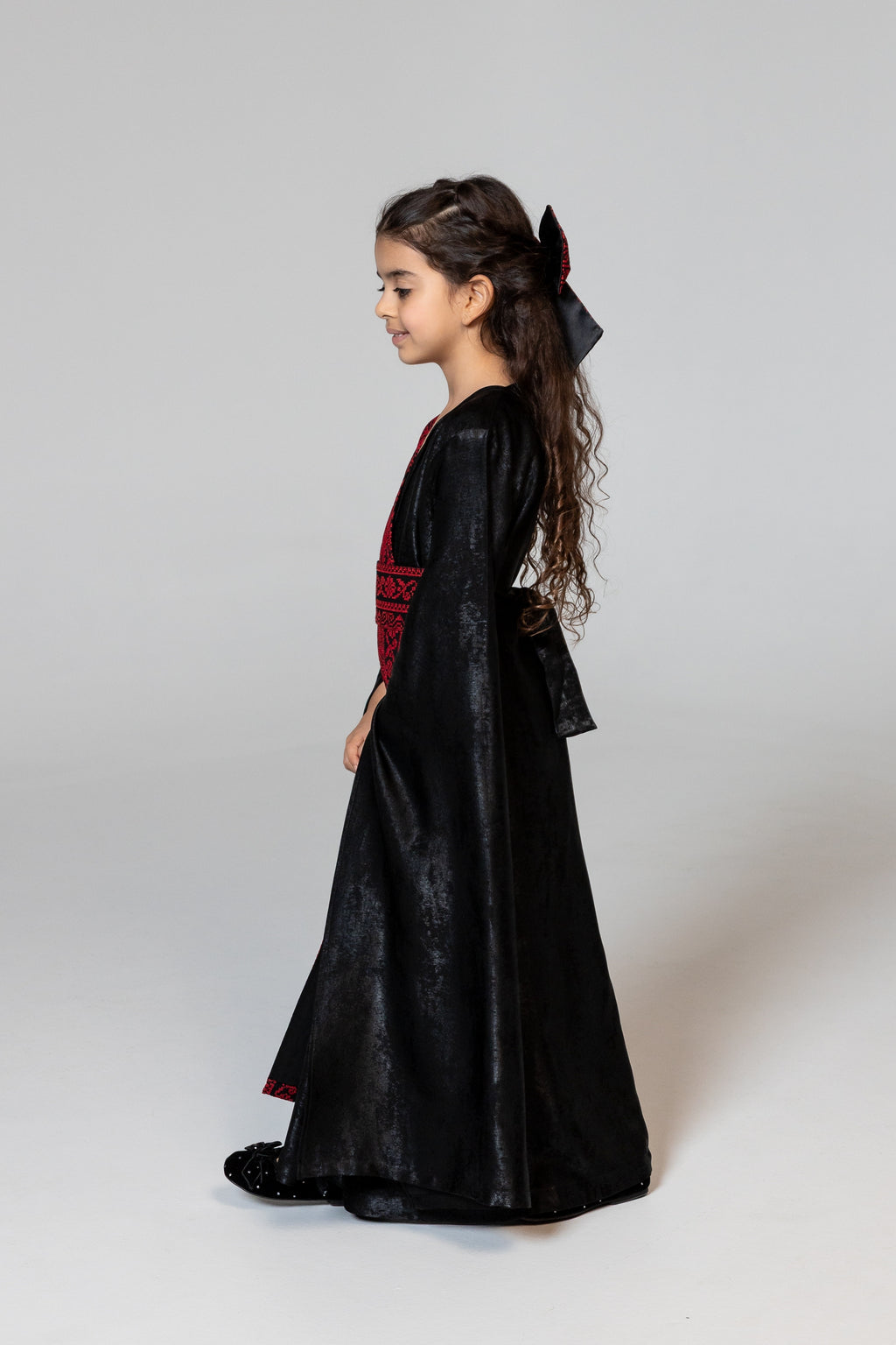 Kids Black Wrap Abaya