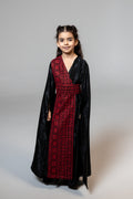 Kids Black Wrap Abaya