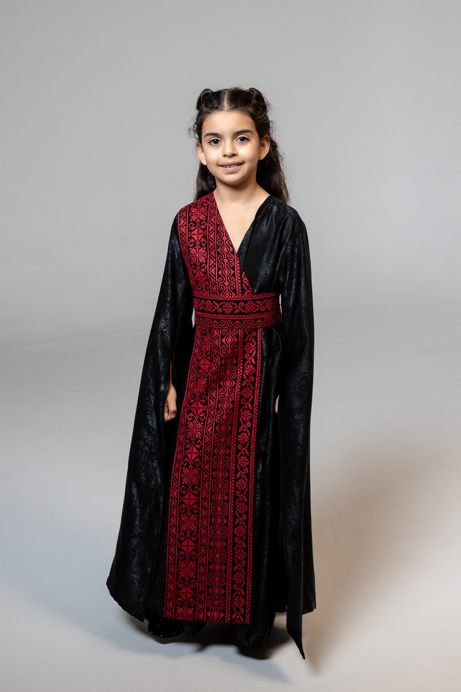 Kids Black Wrap Abaya