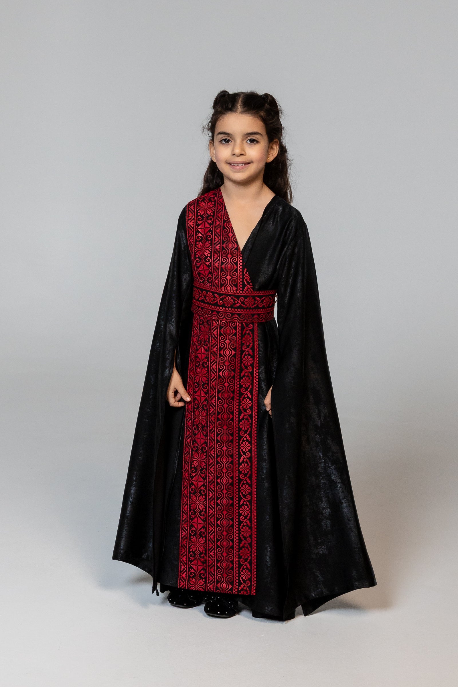 Kids Black Wrap Abaya